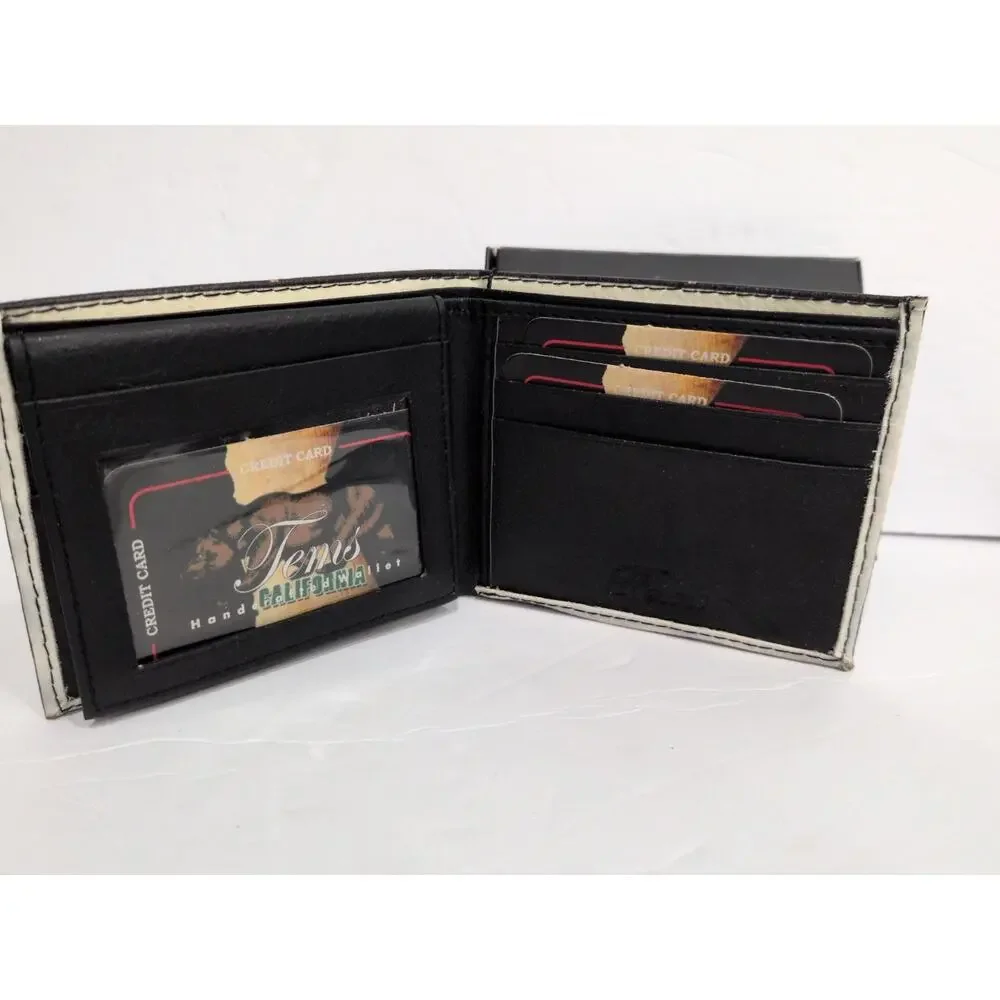 NIB Tem's Collection Handcrafted Mens Wallet California USA Bifold